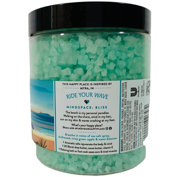 Happy Place Bath Foot Salt Soak 20 OZ Ocean Wave Beach Muscle Relaxing Spa Gift - Picture 2 of 5